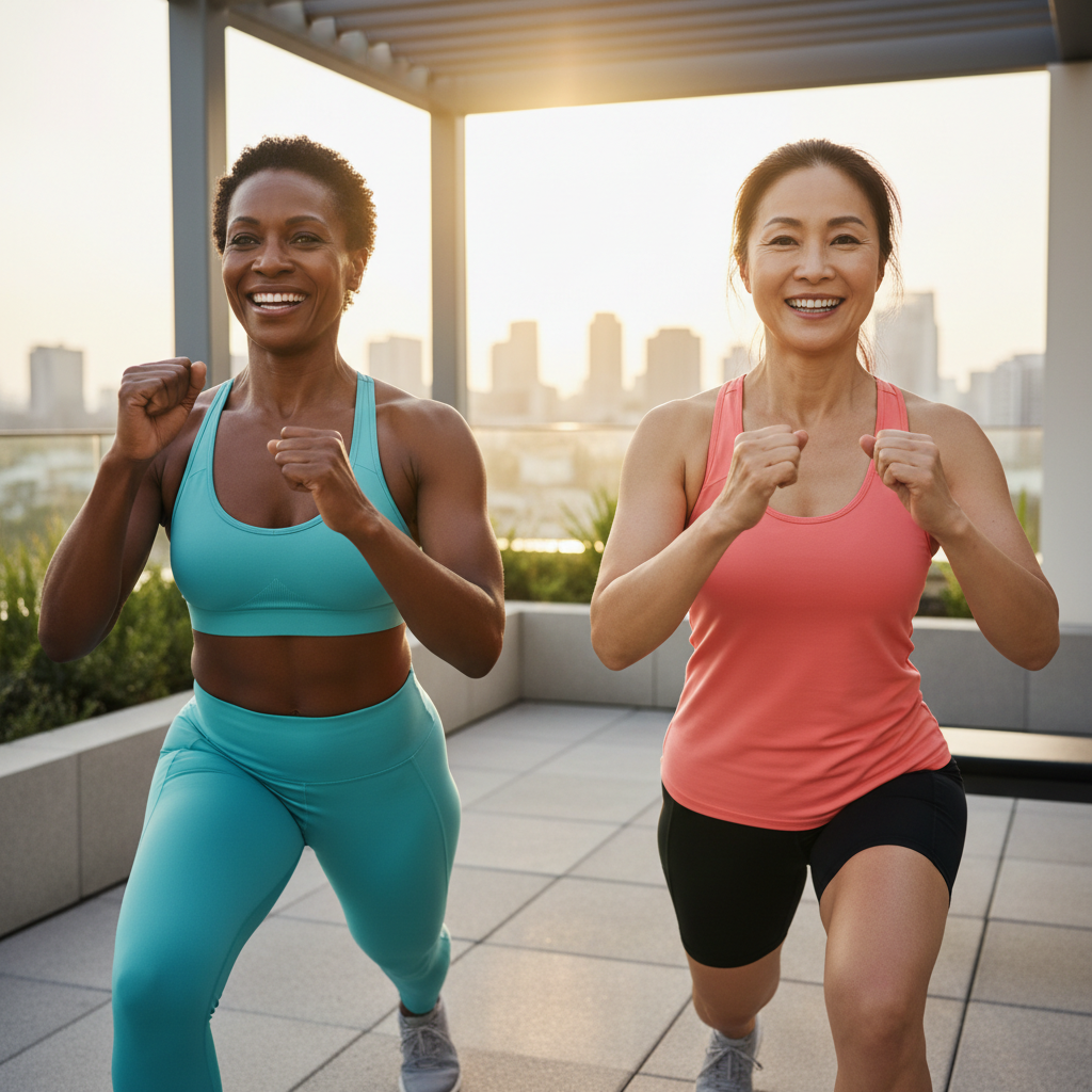 Fit Black Woman and Asian Woman